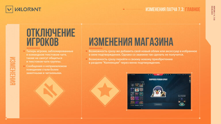 VALORANT – СПИСОК ИЗМЕНЕНИЙ ПАТЧА 7.03